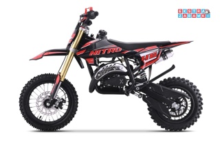 Czerwony motocykl spalinowy NITRO 60cc - do 50km/h, jednocylindrowy, 2-suwowy, pompowane opony [DBH01]