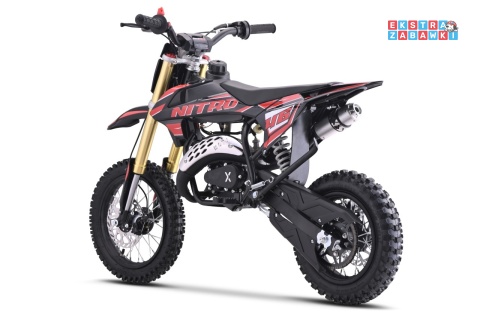Czerwony motocykl spalinowy NITRO 60cc - do 50km/h, jednocylindrowy, 2-suwowy, pompowane opony [DBH01]