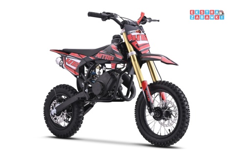 Czerwony motocykl spalinowy NITRO 60cc - do 50km/h, jednocylindrowy, 2-suwowy, pompowane opony [DBH01]