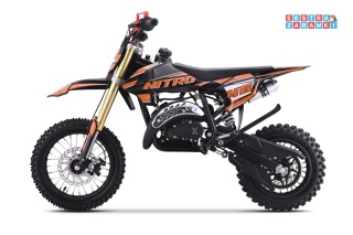 Pomarańczowy motocykl spalinowy NITRO 60cc - do 50km/h, jednocylindrowy, 2-suwowy, pompowane opony [DBH01]