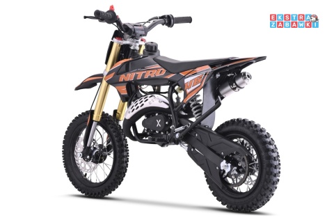 Pomarańczowy motocykl spalinowy NITRO 60cc - do 50km/h, jednocylindrowy, 2-suwowy, pompowane opony [DBH01]