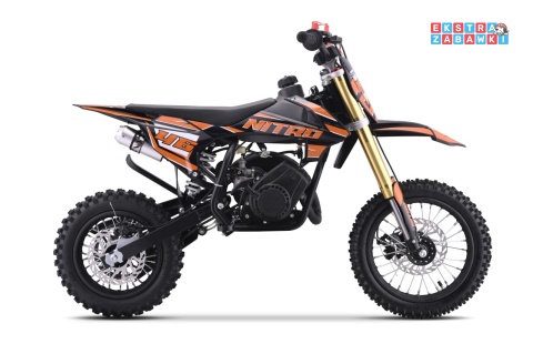 Pomarańczowy motocykl spalinowy NITRO 60cc - do 50km/h, jednocylindrowy, 2-suwowy, pompowane opony [DBH01]