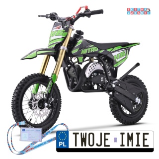 Zielony motocykl spalinowy NITRO 60cc - do 50km/h, jednocylindrowy, 2-suwowy, pompowane opony [DBH01]