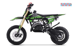 Zielony motocykl spalinowy NITRO 60cc - do 50km/h, jednocylindrowy, 2-suwowy, pompowane opony [DBH01]