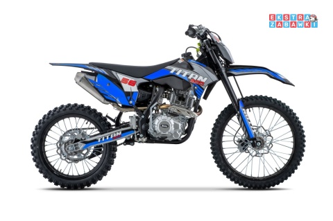 Niebieski motocykl spalinowy TITAN 300cc - czterosuwowy 5-biegowy, do 120 km/h, regulowany amortyzator, światło [DB609]