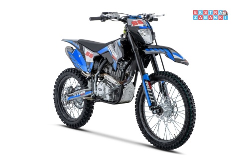 Niebieski motocykl spalinowy TITAN 300cc - czterosuwowy 5-biegowy, do 120 km/h, regulowany amortyzator, światło [DB609]