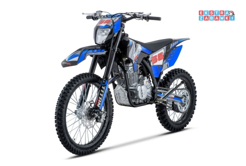 Niebieski motocykl spalinowy TITAN 300cc - czterosuwowy 5-biegowy, do 120 km/h, regulowany amortyzator, światło [DB609]