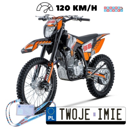 Pomarańczowy motocykl spalinowy TITAN 300cc - czterosuwowy 5-biegowy, do 120 km/h, regulowany amortyzator, światło [DB609]