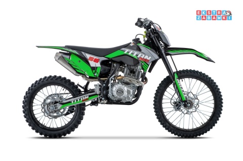 Zielony motocykl spalinowy TITAN 300cc - czterosuwowy 5-biegowy, do 120 km/h, do 100 kg, regulowany amortyzator, światło [DB609]