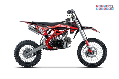 Czerwony motocykl spalinowy ULTRA 66 - 125cc, jednocylindrowy, 4-suwowy, hamulce hydrauliczne, e-start [DB608.PRO]