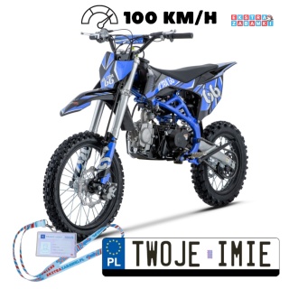 Niebieski motocykl spalinowy ULTRA 66 - 125cc, jednocylindrowy, 4-suwowy, hamulce hydrauliczne, e-start [DB608.PRO]
