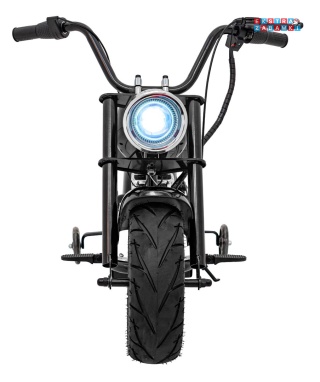 Czarny Motor Chopper Warrior na akumulator - 1x350W, 36V/9Ah, bezszczotkowy silnik, pompowane opony - [XB-1058]