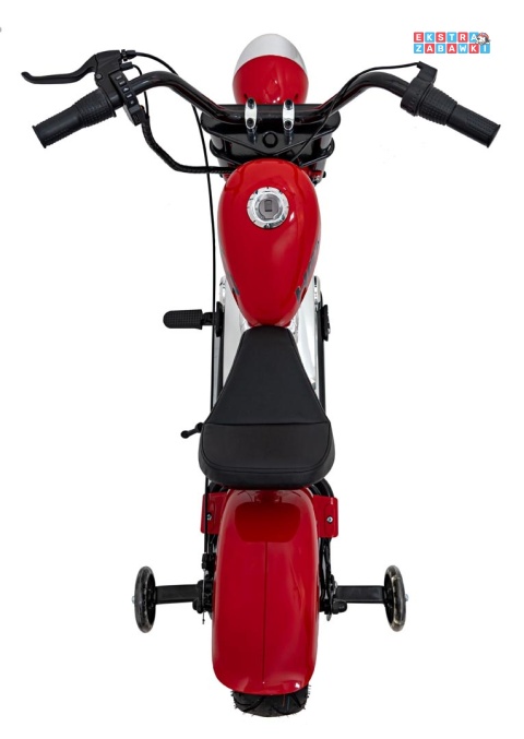 Czerwony Motor Chopper Warrior na akumulator - 1x350W, 36V/9Ah, bezszczotkowy silnik, pompowane opony - [XB-1058]