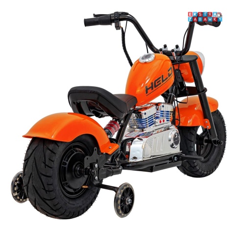 Pomarańczowy Motor Chopper Warrior na akumulator - 1x350W, 36V/9Ah, bezszczotkowy silnik, pompowane opony - [XB-1058]