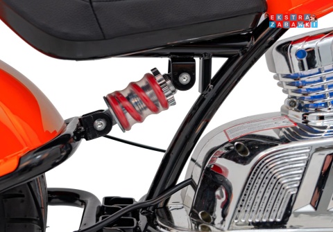 Pomarańczowy Motor Chopper Warrior na akumulator - 1x350W, 36V/9Ah, bezszczotkowy silnik, pompowane opony - [XB-1058]