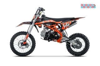 Pomarańczowy motocykl spalinowy ULTRA 66 - 125cc, jednocylindrowy, 4-suwowy, hamulce hydrauliczne, e-start [DB608.PRO]