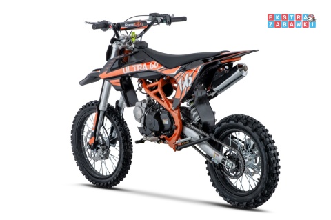 Pomarańczowy motocykl spalinowy ULTRA 66 - 125cc, jednocylindrowy, 4-suwowy, hamulce hydrauliczne, e-start [DB608.PRO]