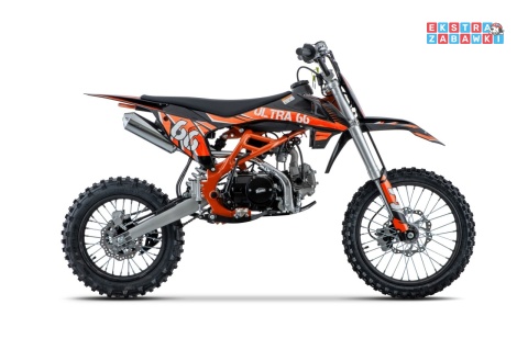 Pomarańczowy motocykl spalinowy ULTRA 66 - 125cc, jednocylindrowy, 4-suwowy, hamulce hydrauliczne, e-start [DB608.PRO]