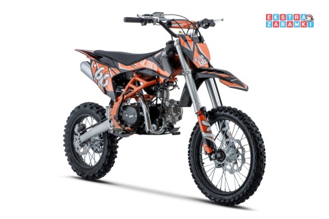 Pomarańczowy motocykl spalinowy ULTRA 66 - 125cc, jednocylindrowy, 4-suwowy, hamulce hydrauliczne, e-start [DB608.PRO]