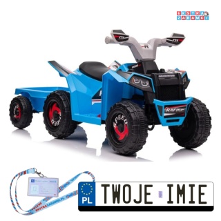 Niebieski quad XMX630T na akumulator - 1x45W 6V/7Ah, 5km/h, panel muzyczny z bluetooth, automatyczny hamulec [15530]