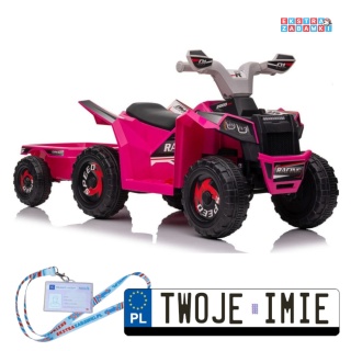 Różowy Quad XMX630T na akumulator - 1x45W 6V/7Ah, 5km/h, panel muzyczny z bluetooth, automatyczny hamulec [15532]
