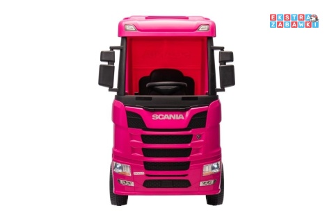 Różowa Scania 500R HL698 na akumulator - 4x45W 24V/7Ah, EVA, pilot, LED, Bluetooth, automatyczny hamulec [20638]