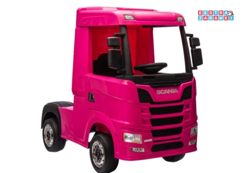 Różowa Scania 500R HL698 na akumulator - 4x45W 24V/7Ah, EVA, pilot, LED, Bluetooth, automatyczny hamulec [20638]