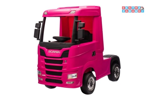 Różowa Scania 500R HL698 na akumulator - 4x45W 24V/7Ah, EVA, pilot, LED, Bluetooth, automatyczny hamulec [20638]