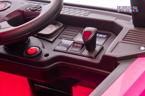 Różowa Scania 500R HL698 na akumulator - 4x45W 24V/7Ah, EVA, pilot, LED, Bluetooth, automatyczny hamulec [20638]