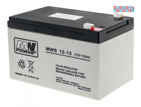 Akumulator kwasowo-ołowiowy 12V/12Ah 15x10x10 cm do pojazdów elektrycznych dla dzieci