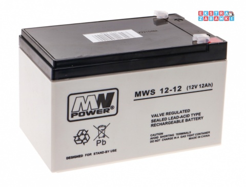 Akumulator kwasowo-ołowiowy 12V/12Ah 15x10x10 cm do pojazdów elektrycznych dla dzieci