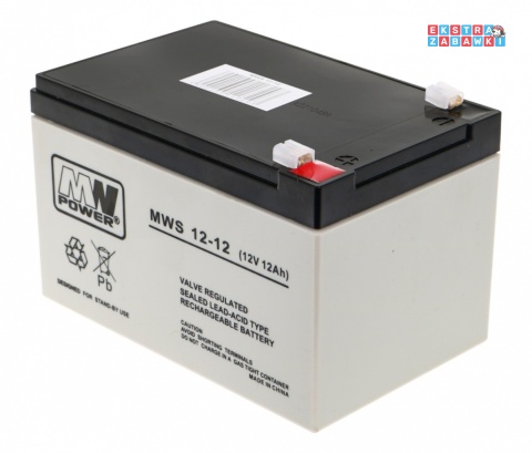 Akumulator kwasowo-ołowiowy 12V/12Ah 15x10x10 cm do pojazdów elektrycznych dla dzieci