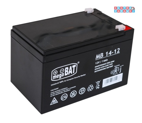 Akumulator kwasowo-ołowiowy 12V/14Ah 15x10x10 cm do pojazdów elektrycznych dla dzieci