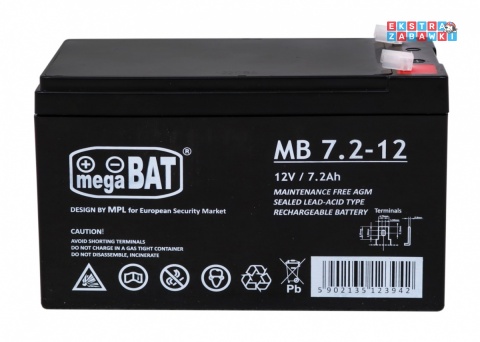 Akumulator kwasowo-ołowiowy 12V/7Ah 15x6.5x9.5 cm do pojazdów elektrycznych dla dzieci