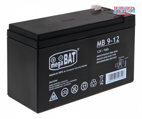 Akumulator kwasowo-ołowiowy 12V/9Ah 15x6.5x10 cm do pojazdów elektrycznych dla dzieci