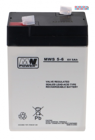 Akumulator kwasowo-ołowiowy 6V/5Ah 7x5x11 cm do pojazdów elektrycznych dla dzieci