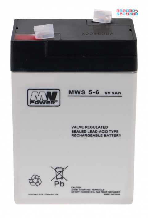 Akumulator kwasowo-ołowiowy 6V/5Ah 7x5x11 cm do pojazdów elektrycznych dla dzieci