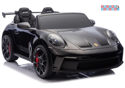 Czarne lakierowane Porsche GT3 DK-P911 - 4x200W 24V/7Ah, EVA, LED, ekoskóra, Bluetooth, w lakierze [29002]