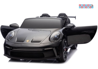 Czarne lakierowane Porsche GT3 DK-P911 - 4x200W 24V/7Ah, EVA, LED, ekoskóra, Bluetooth, w lakierze [29002]