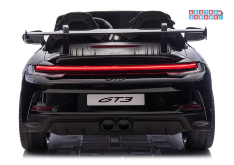 Czarne lakierowane Porsche GT3 DK-P911 - 4x200W 24V/7Ah, EVA, LED, ekoskóra, Bluetooth, w lakierze [29002]