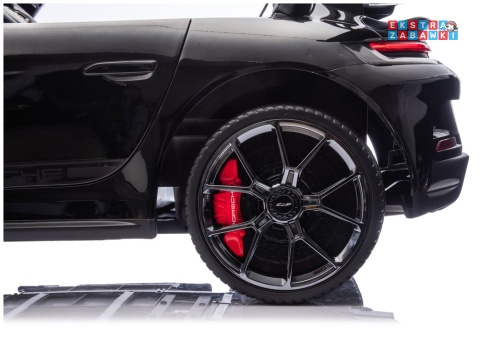 Czarne lakierowane Porsche GT3 DK-P911 - 4x200W 24V/7Ah, EVA, LED, ekoskóra, Bluetooth, w lakierze [29002]
