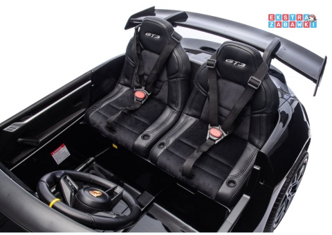 Czarne lakierowane Porsche GT3 DK-P911 - 4x200W 24V/7Ah, EVA, LED, ekoskóra, Bluetooth, w lakierze [29002]