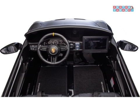 Czarne lakierowane Porsche GT3 DK-P911 - 4x200W 24V/7Ah, EVA, LED, ekoskóra, Bluetooth, w lakierze [29002]