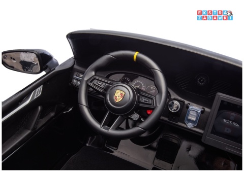 Czarne lakierowane Porsche GT3 DK-P911 - 4x200W 24V/7Ah, EVA, LED, ekoskóra, Bluetooth, w lakierze [29002]