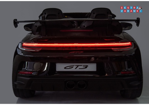 Czarne lakierowane Porsche GT3 DK-P911 - 4x200W 24V/7Ah, EVA, LED, ekoskóra, Bluetooth, w lakierze [29002]