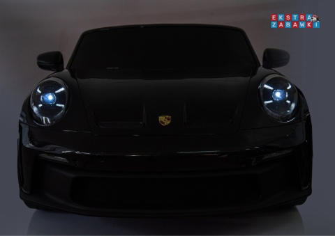 Czarne lakierowane Porsche GT3 DK-P911 - 4x200W 24V/7Ah, EVA, LED, ekoskóra, Bluetooth, w lakierze [29002]