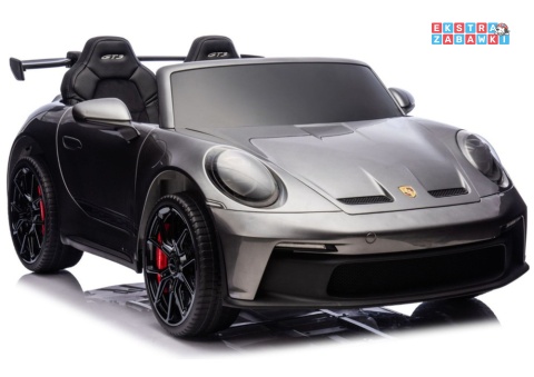 Szare lakierowane Porsche GT3 DK-P911 na akumulator - 4x200W 24V/7Ah, EVA, ekoskóra, LED, Bluetooth [26788]