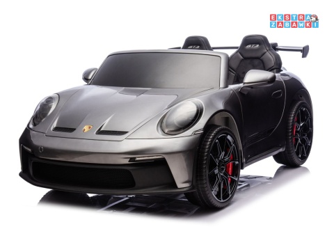 Szare lakierowane Porsche GT3 DK-P911 na akumulator - 4x200W 24V/7Ah, EVA, ekoskóra, LED, Bluetooth [26788]