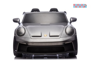 Szare lakierowane Porsche GT3 DK-P911 na akumulator - 4x200W 24V/7Ah, EVA, ekoskóra, LED, Bluetooth [26788]