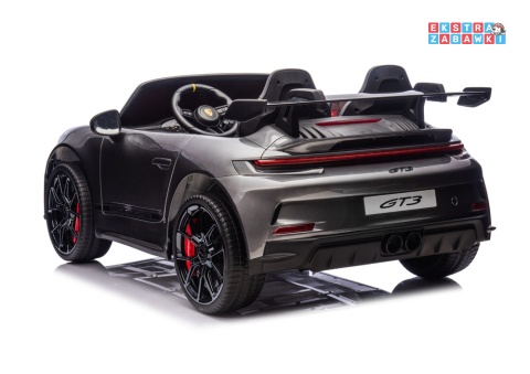 Szare lakierowane Porsche GT3 DK-P911 na akumulator - 4x200W 24V/7Ah, EVA, ekoskóra, LED, Bluetooth [26788]